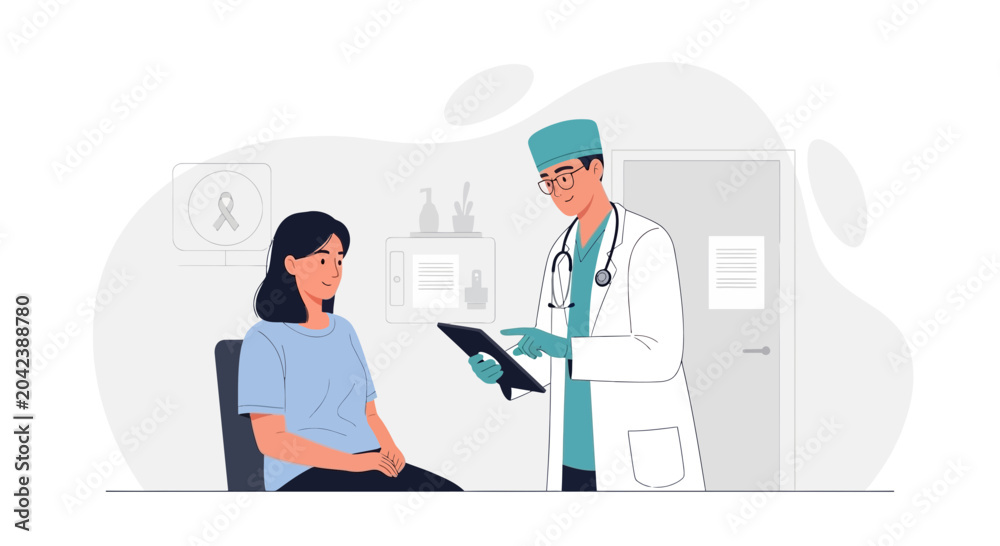 Fototapeta premium Medical Consultation With A Doctor: Healthcare Professional Discussing With Patient