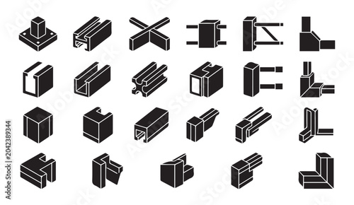 Fotografía Industrial modular framing profiles and structural components with industrial