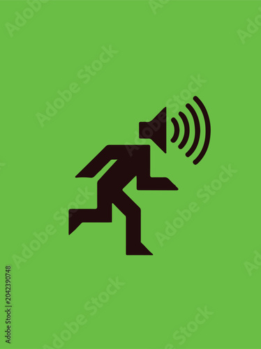 Green Radar Screen with Wireless Microphone and Audio Communication Vector Illustration