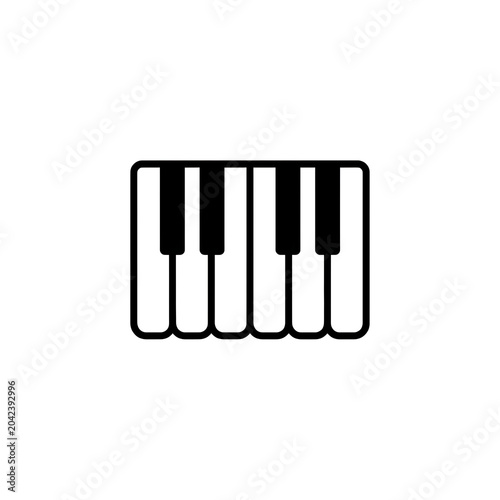Minimalist black and white piano keys design on clean background abstract concept