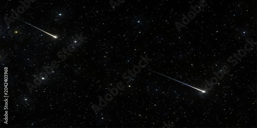 Tableau sur toile A vast constellation of bright white stars and a distant glowing nebula illumina