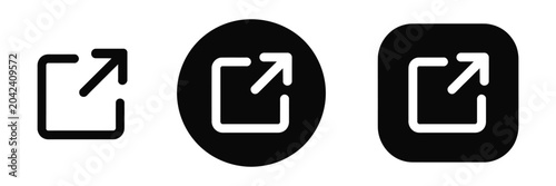 Cuadro en lienzo External link icon set showcasing open link and redirect symbols in button style for apps, websites, navigation menus, and sharing features