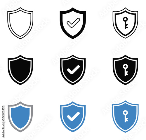 Quadro su tela Shield Icon Set