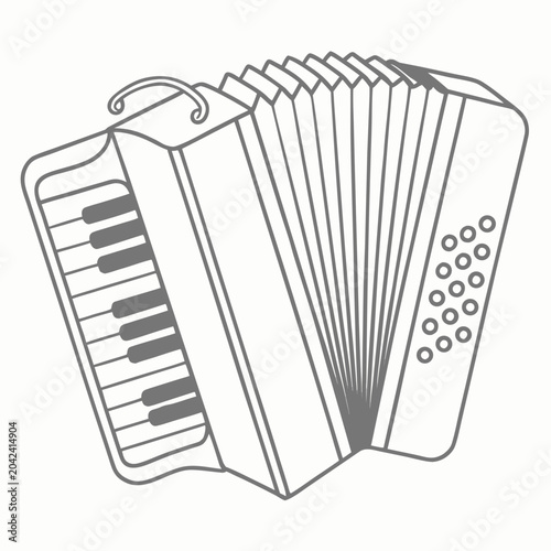 Cuadro en lienzo Accordian musical instrument with keyboard and buttons accordian instrument
