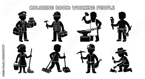 Photos Occupational characters flat vector professions jobs mailman