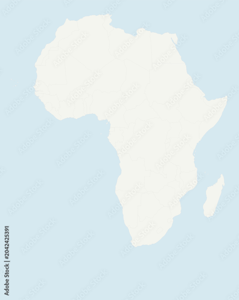 Fototapeta premium Africa Map Clean Outline