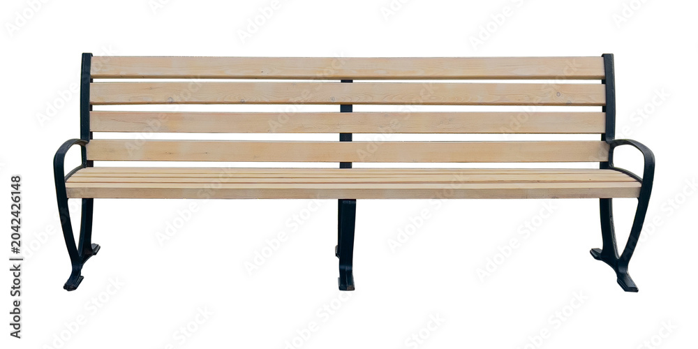 Φωτογραφία Wooden slat park bench isolated on transparent background