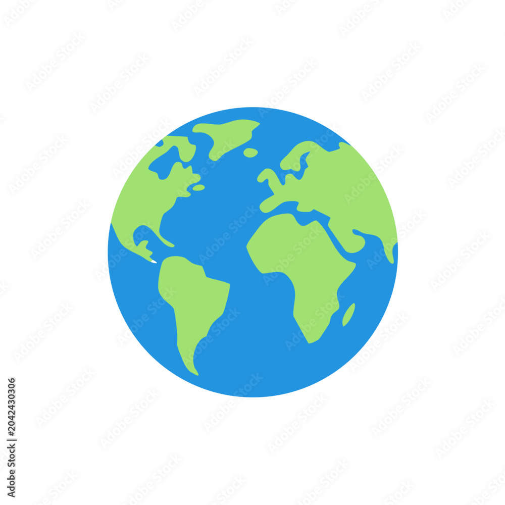 Fototapeta premium earth globe flat vector illustration planet world