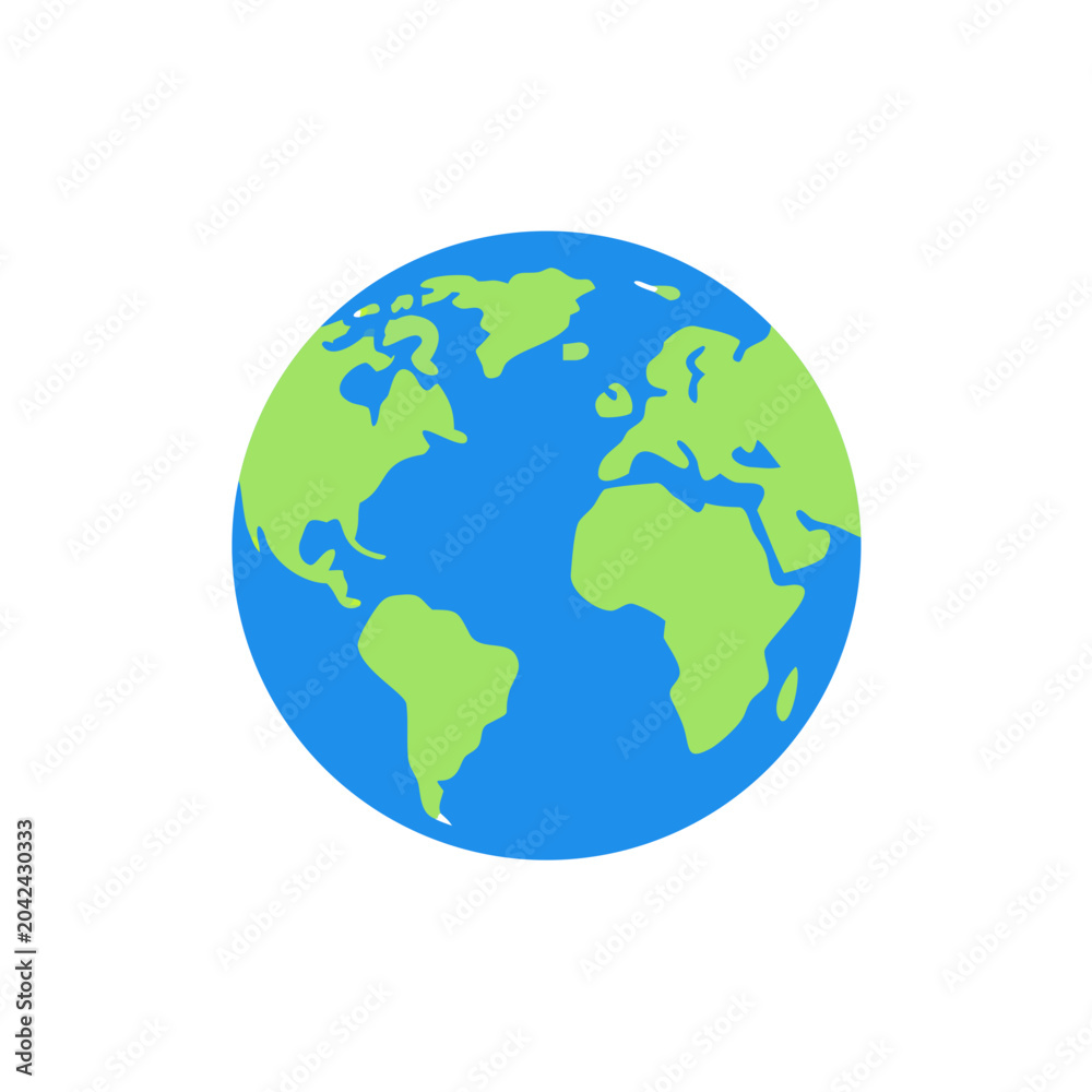 Fototapeta premium earth globe flat vector illustration planet world