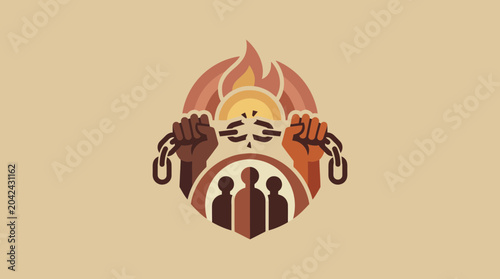 Foto Breaking Chains Concept Illustration for Social Justice and Freedom
