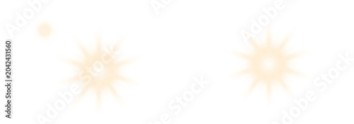 Fotografie Yellow Star Flash with Sparkles Sun Isolated on White Background PNG Soft Golden
