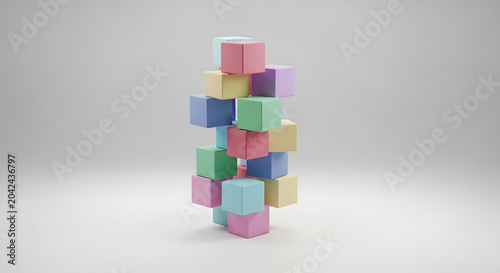 Colorful stacked blocks tower