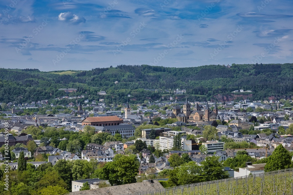 Fototapeta premium Fahrradtour mit Blick auf Trier