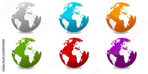 Quadro su tela colorful world globes vector illustration globe earth