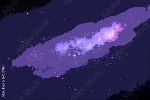 purple nebula in space painting cosmic scene