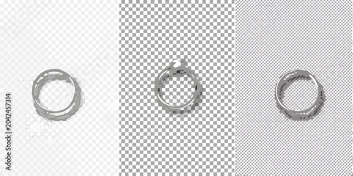 Schilderij op canvas magnifying glass trio realistic set three lens
