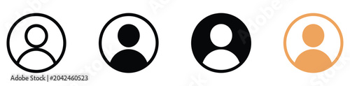 Fotografija User icon showing minimal profile avatar and circle account symbol for contact m