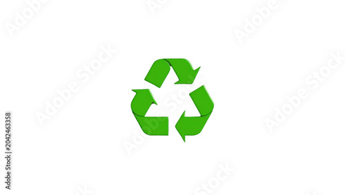 Green 3d recycling symbol environmental conservation icon