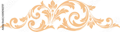 Foto Elegant peach floral swirl design element for decorative use