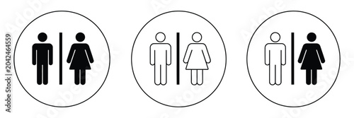 Foto Toilet icon set for web and mobile app featuring girls and boys restroom symbols
