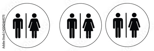 Εκτύπωση καμβά Toilet icon set showing WC, lavatory, and bathroom symbols with male and female