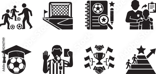 Football Community Event Vector Icon Set