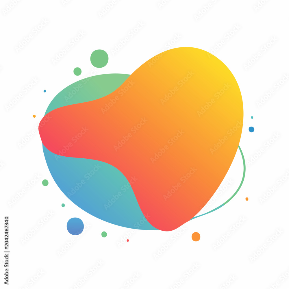 Fototapeta premium Abstract Gradient Blob Shape with Bubbles