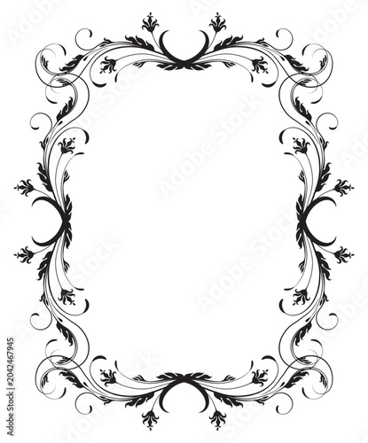 Ornament frame. Decorative element for decor and text greeting or invitation card design
