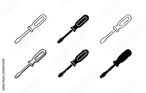 flathead screwdriver with straight tip and ergonomic handle for turning screws