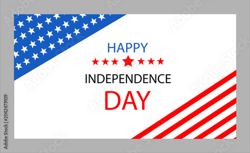 Happy Independence Day anniversary greeting card elements