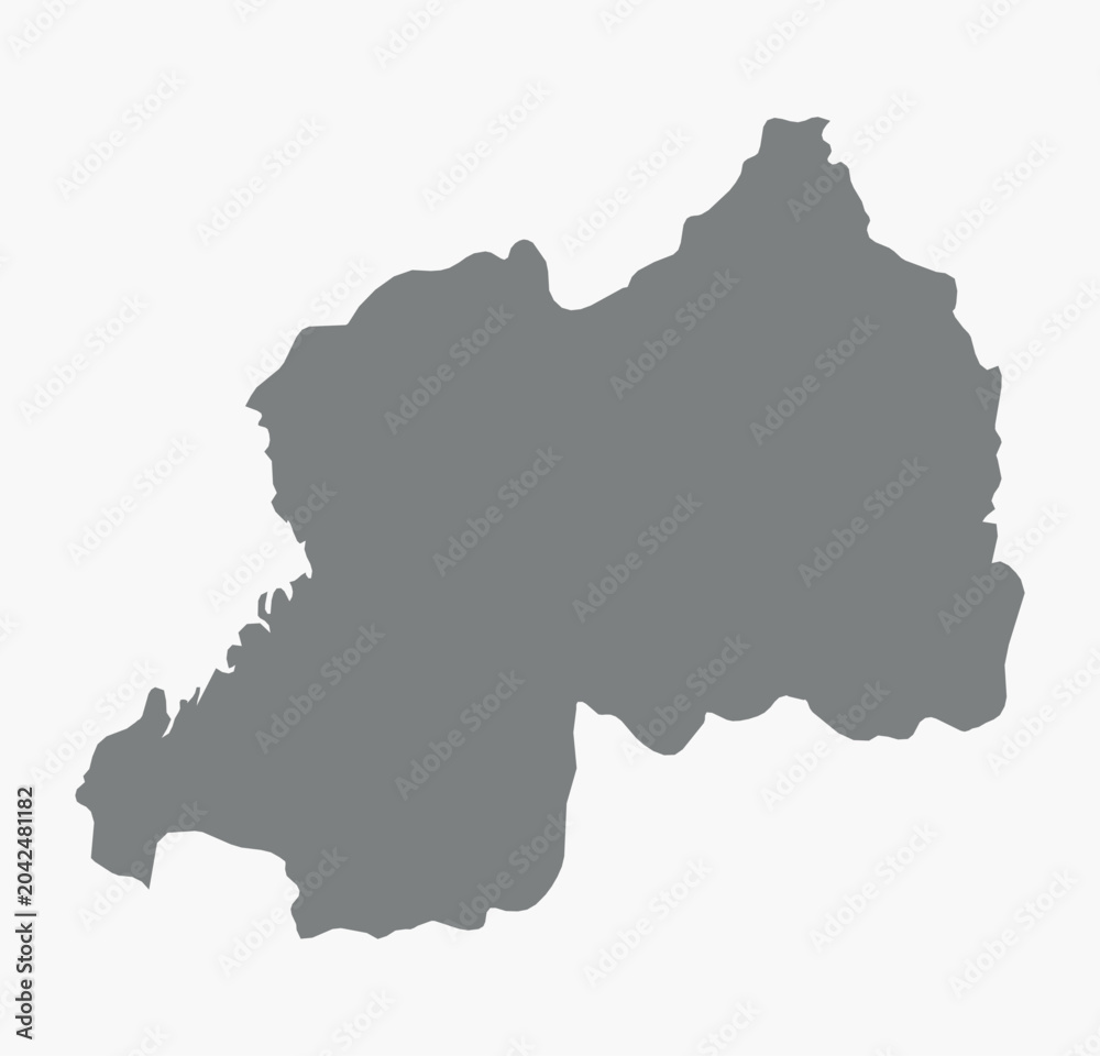 Fototapeta premium Vector graphic artwork suitable for print and web containing flat detailed map of RWANDA
