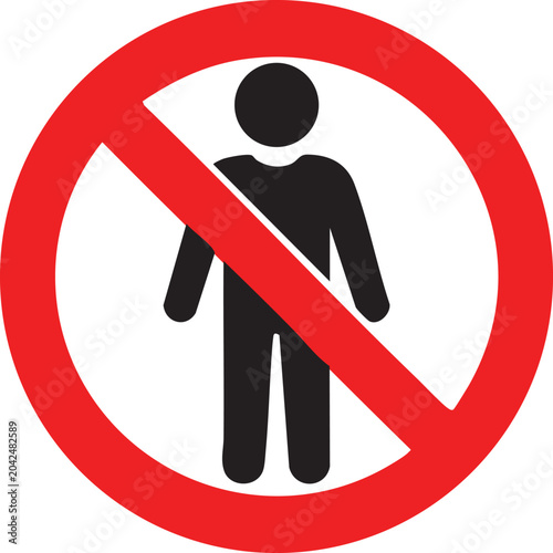 Konstfotografi Prohibited person sign a clear flat vector illustration indicating restriction p