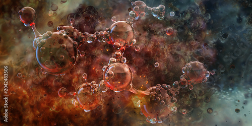 Bild auf Leinwand Molecular structure, 3D model