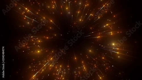 4K Golden Particle Explosion Animation 3D Abstract Light Burst Motion Video 60fps