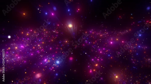 4K Magical Purple Particle Bokeh Explosion of Colorful Glowing Sparkles and Fantasy Light Trails Abstract 3D Motion Video 60fps
