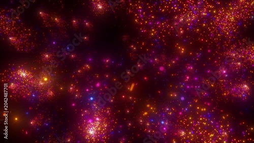 4K Fantasy Purple Particle Explosion of Glowing Bokeh Sparkles and Electric Energy Rays Abstract 3D Motion Video 60fps