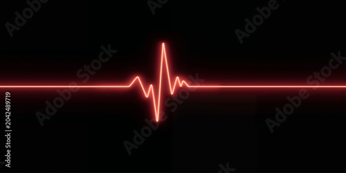 Photos Red heartbeat ECG monitor abstract cardiogram illustration of love and health