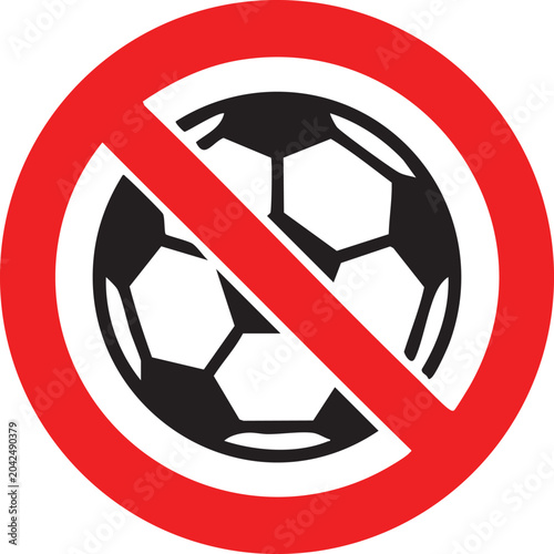 Foto No football or soccer ball sign a simple flat vector icon indicating prohibition