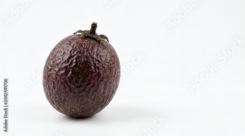 Close-up of a single ripe durian fruit isolated on white background with natural texture