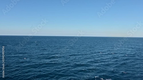 Open view of the Mediterranean Sea with a clear horizon line where sky meets water