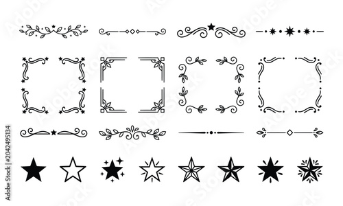 Fotografie Elegant vector flourishes and decorative elements collection for graphic design