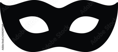 Foto Silhouette vector carnival masquerade eye mask isolated black icon design