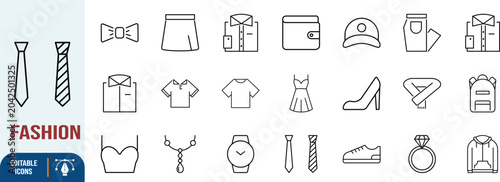 Foto Clothing and accessory outline icons