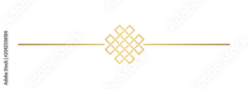 Golden ornamental divider line with elegant geometric decorative border for luxury invitations and certificates