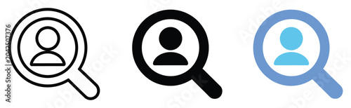 Fotografia Hiring employee search icon representing recruitment process, job search, and va