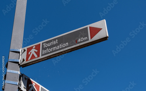 Find tourist information 40 meters away in the city