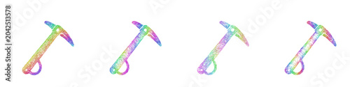 Photos Multicolor sketch ice axe icon design set