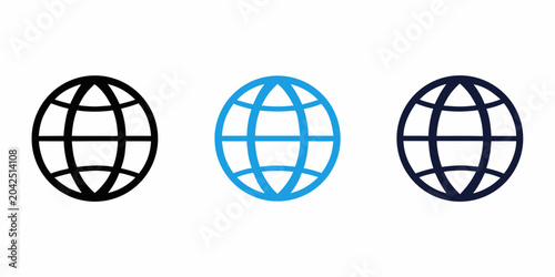 Obraz na płótnie global connectivity icons minimalist line art world