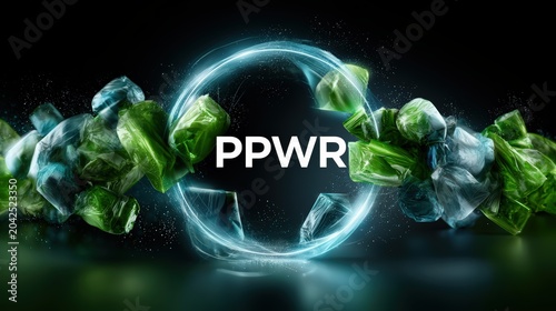 Ppwr Initiative Concept with Abstract Green and Blue Elements