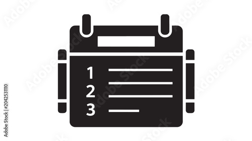 Slika na platnu Calendar with Numbered List and Blank Spaces for Notes Featuring Planning, Organ